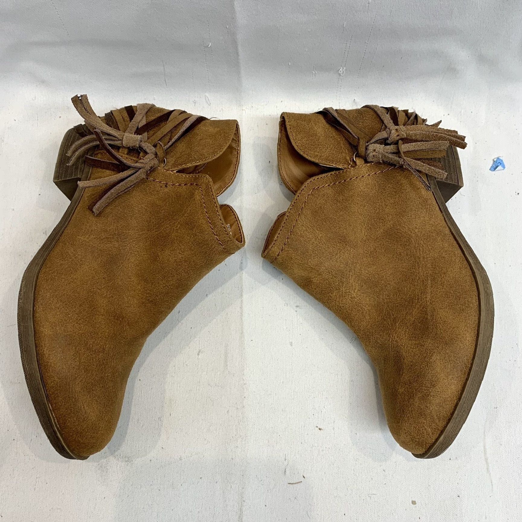 Sugar Sugar Boots Boots Women's 6 Ankle Boots Dark Camel Textile Tassels SGR-Trusted Boho-chic Tasseled Shoe Size 6 Womens Size US 6 / IT 36 - 4 Thumbnail