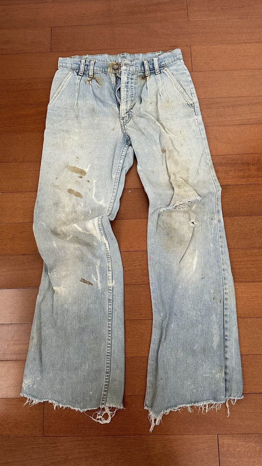 Vintage Vintage flare distressed jeans Size US 29 - 8 Thumbnail