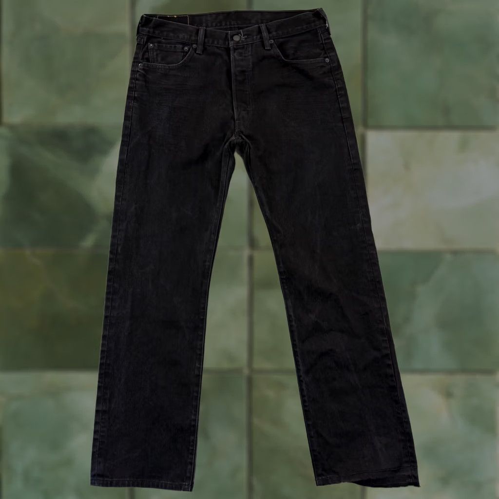 Levi's VINTAGE Levi's 501 Jeans Mens 34x32 Black Denim Button Fly Grunge Outdoor Leather Logo Size US 34 / EU 50 - 1 Thumbnail