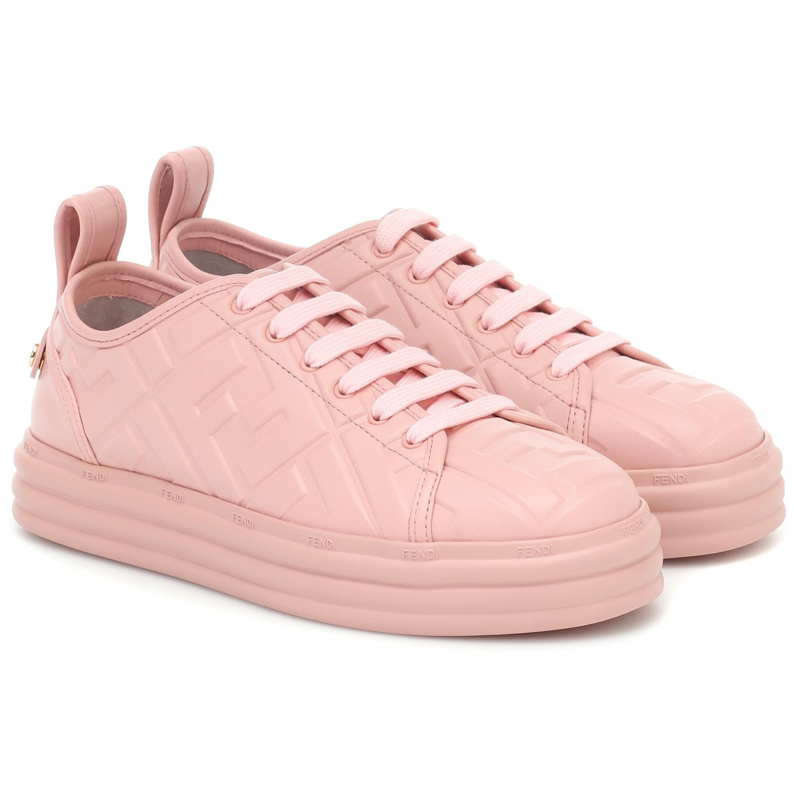 Fendi Rise Leather Embossed FF Logo Low Top Trainer Sneaker 37 Size US 7 / IT 37 - 2 Thumbnail