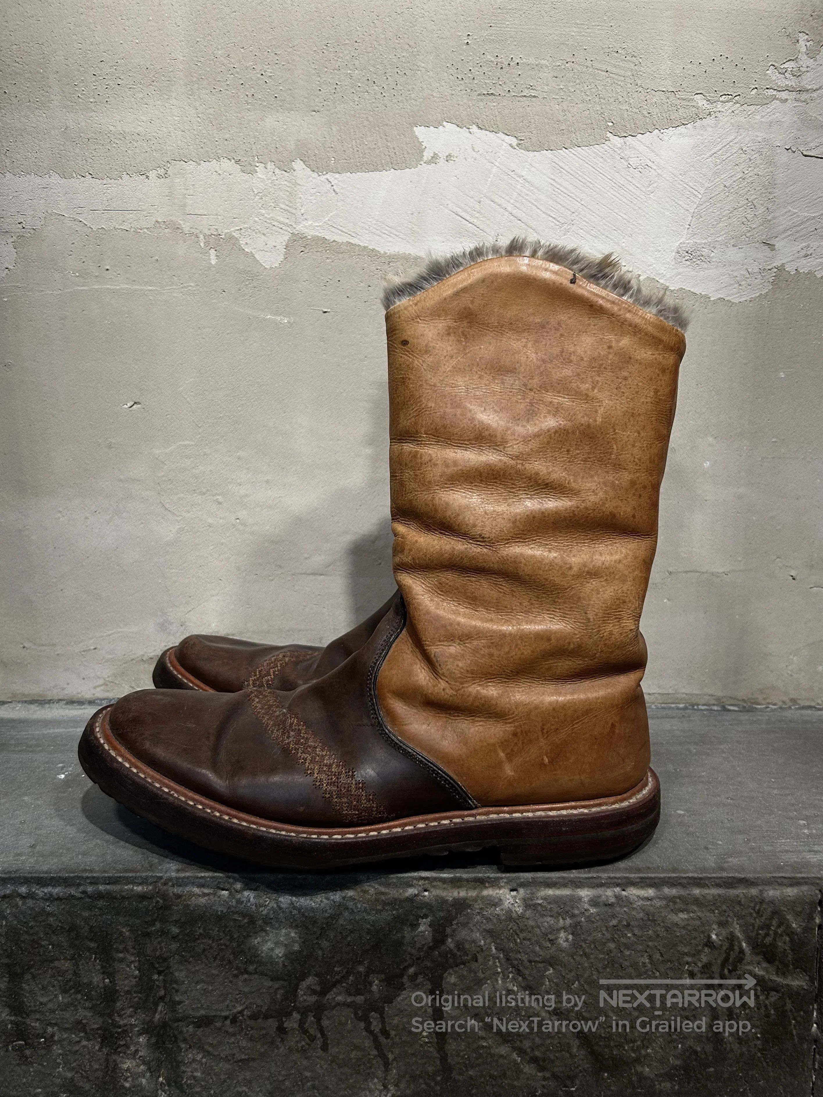 DEN IM by SIKI IM Number (N)ine 02AW Suede Paneled Leather Boots. Size US 5 / EU 37 - 6 Thumbnail