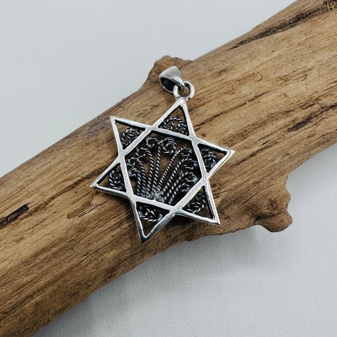 The Unbranded Brand Sterling Silver Star of David Filigree Pendant, Israel Size ONE SIZE - 1 Thumbnail