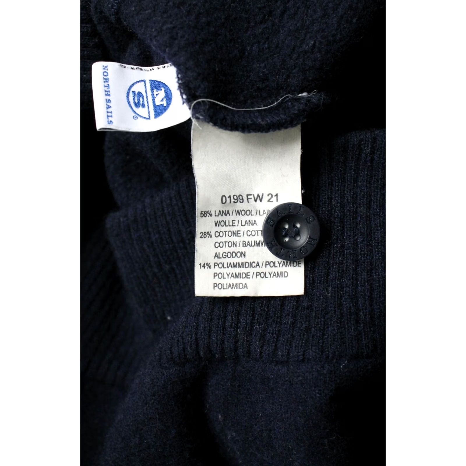 Vintage NORTH SAILS Sweatshirt Men's MEDIUM Full Zip Wool Blend High Neck Pockets Blue Size US M / EU 48-50 / 2 - 7 Thumbnail