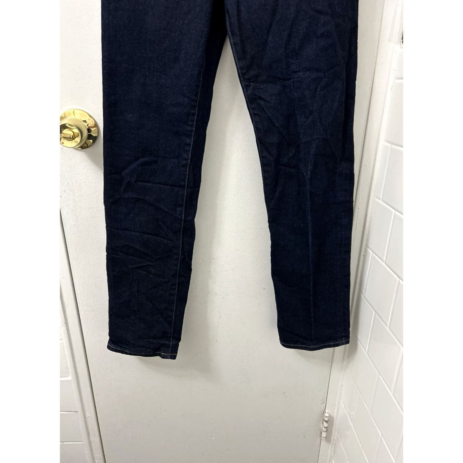Madewell VINTAGE Madewell Longline Straight Jeans Womens Regular 24 Blue Kaihara Denim 5-Pocket Stretch Selvedge Indigo Modern Straight Womens Size 42" / US 20 - 3 Thumbnail