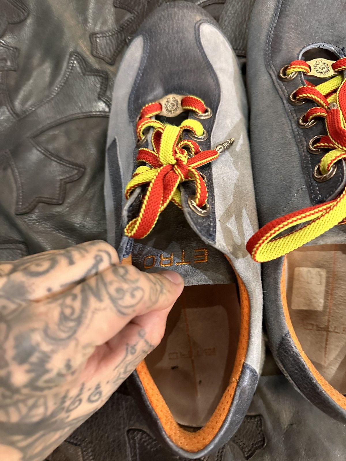 Chrome Hearts CHROME HEARTS 1/1 ETRO LEATHER SNEAKERS Size US 11 / EU 44 - 15 Thumbnail