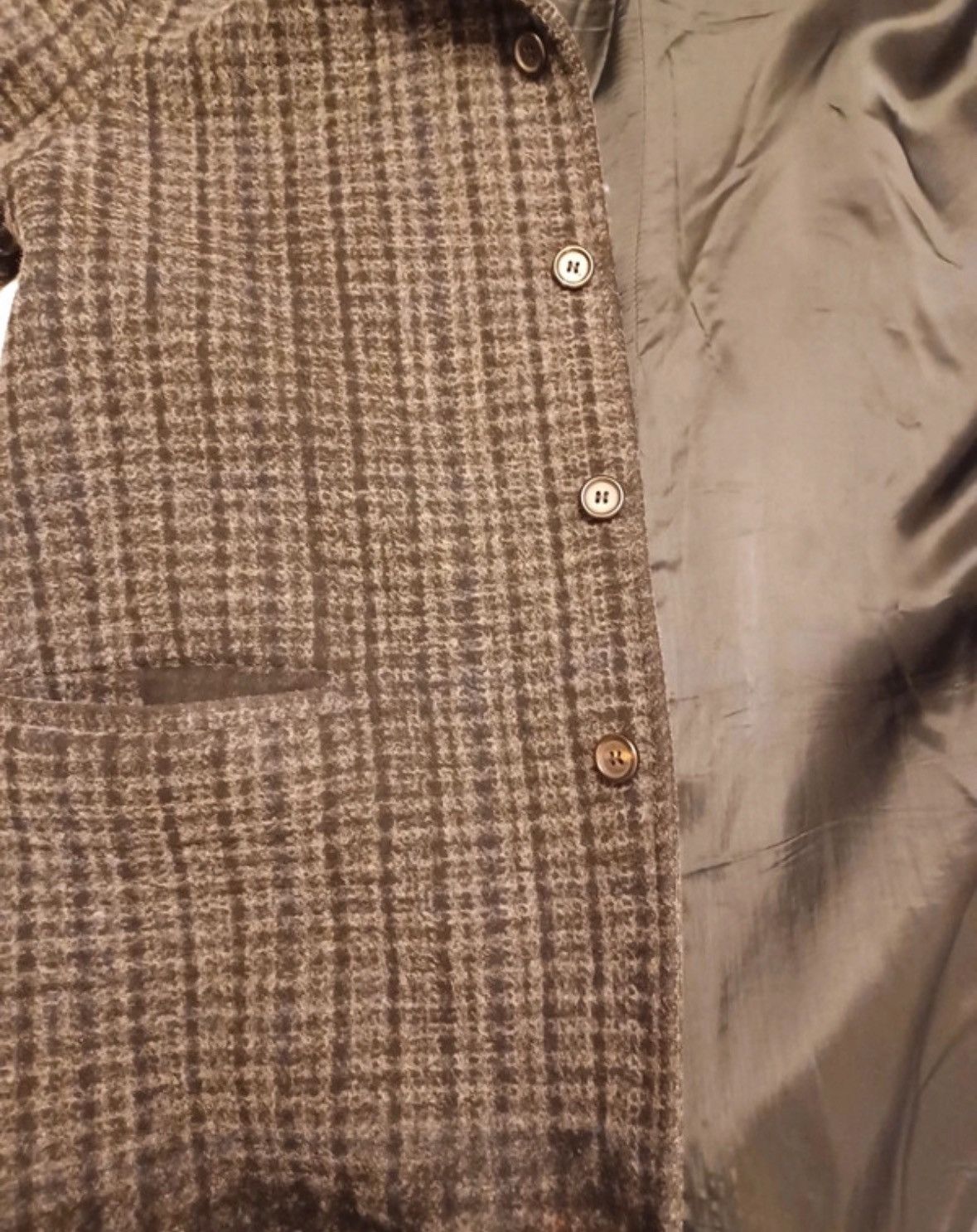 Prada A/W 2007 RUNWAY TUFTED WOOL CHECKED COAT Size US L / EU 52-54 / 3 - 4 Thumbnail