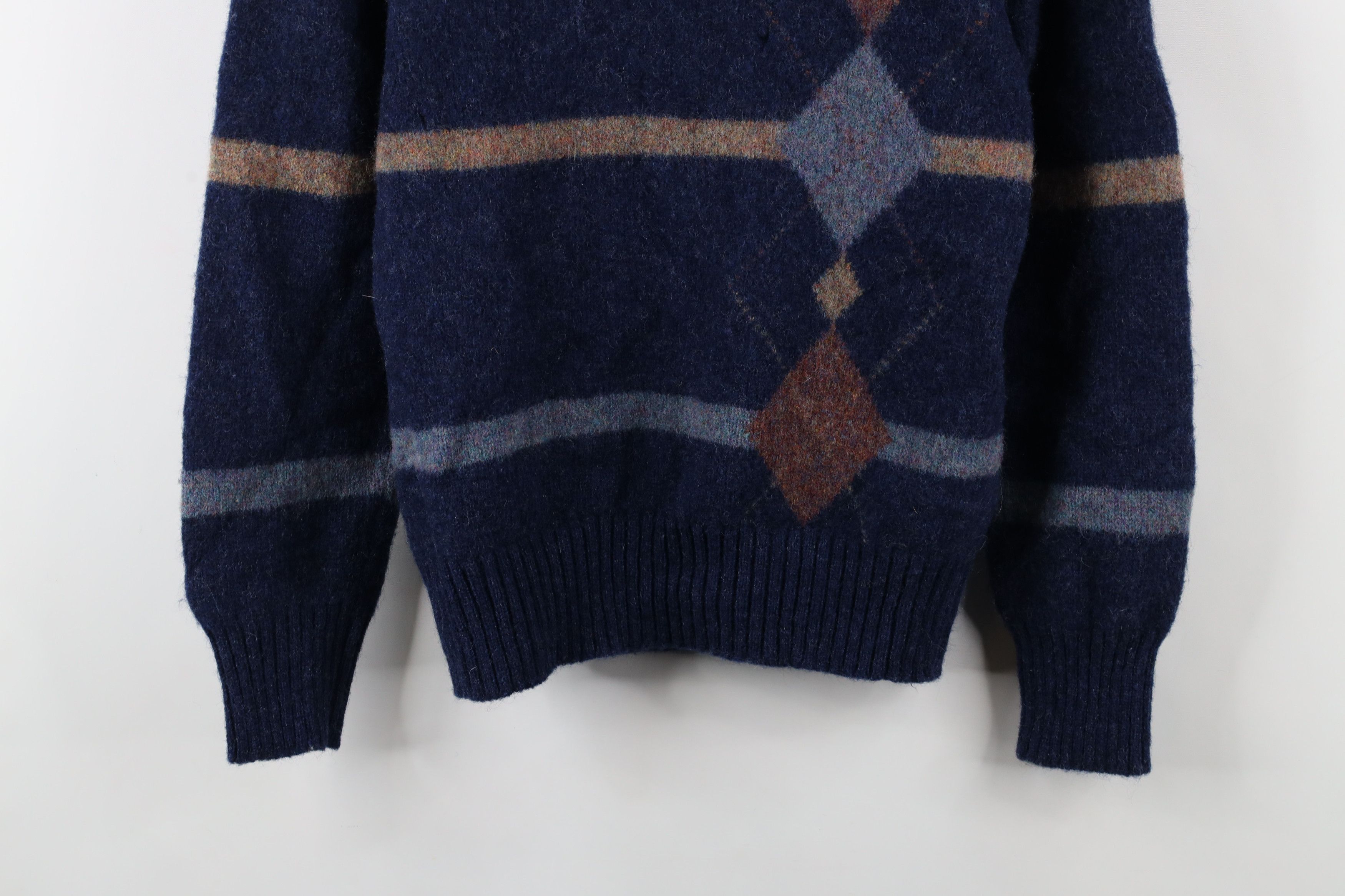 Ralph Lauren × Vintage Vintage 90s Chaps Ralph Lauren Argyle Striped Knit Sweater Size L / US 10 / IT 46 - 3 Thumbnail