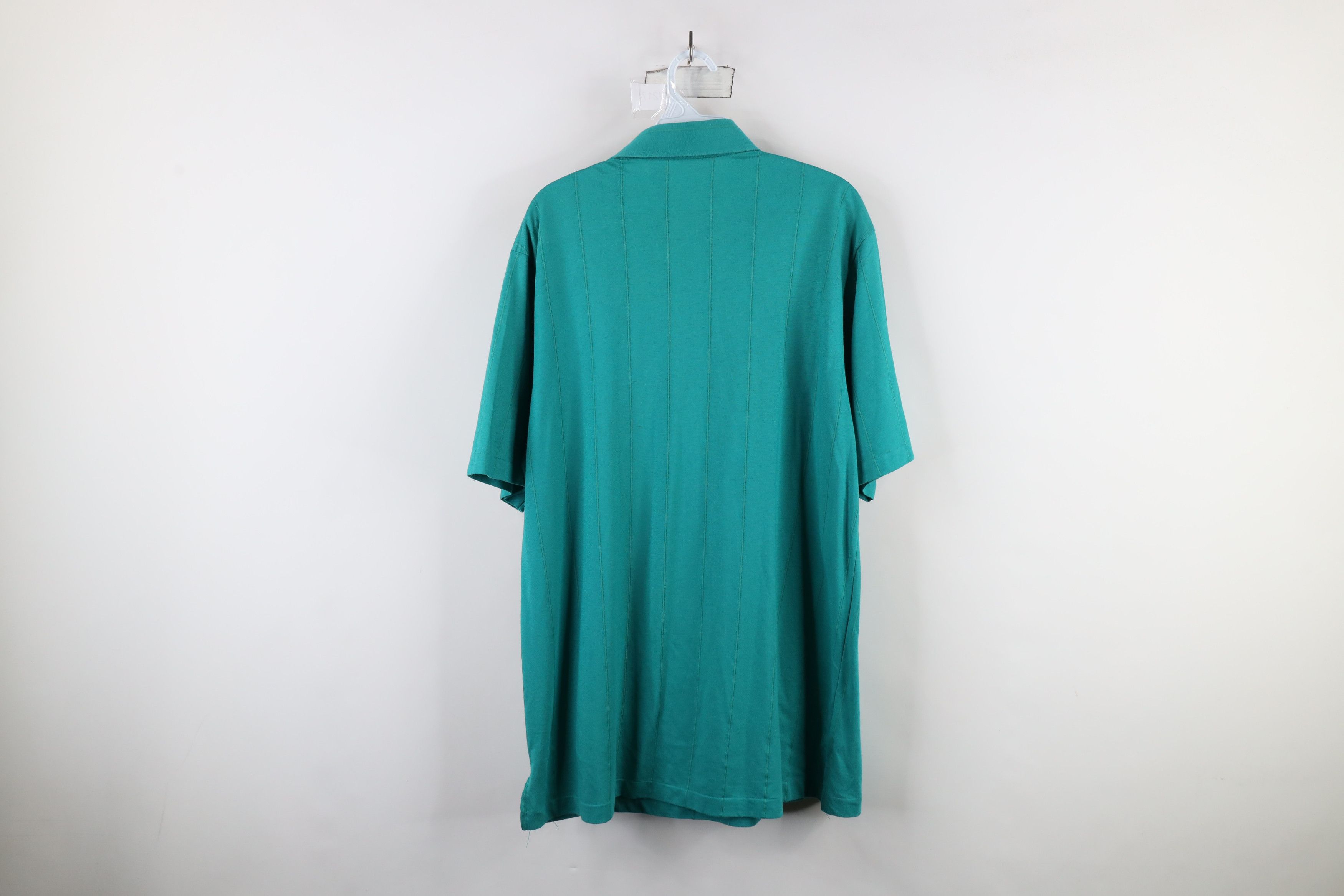 Vintage Vintage 90s Streetwear Knit Collared Polo Shirt Teal USA Size US XL / EU 56 / 4 - 8 Thumbnail