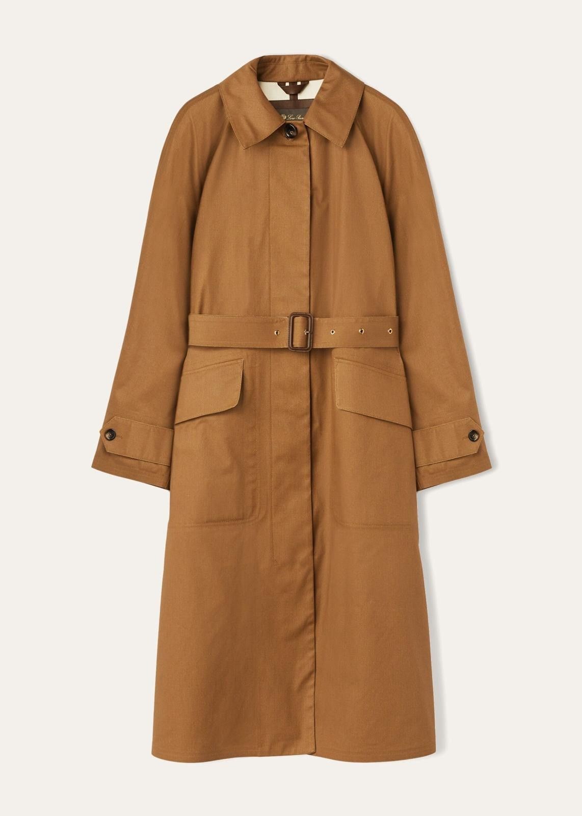 Loro Piana o1srvl11e1124 Kaled Chalky Drill Cotton Coat in Camel Size L / US 10 / IT 46 - 1 Thumbnail