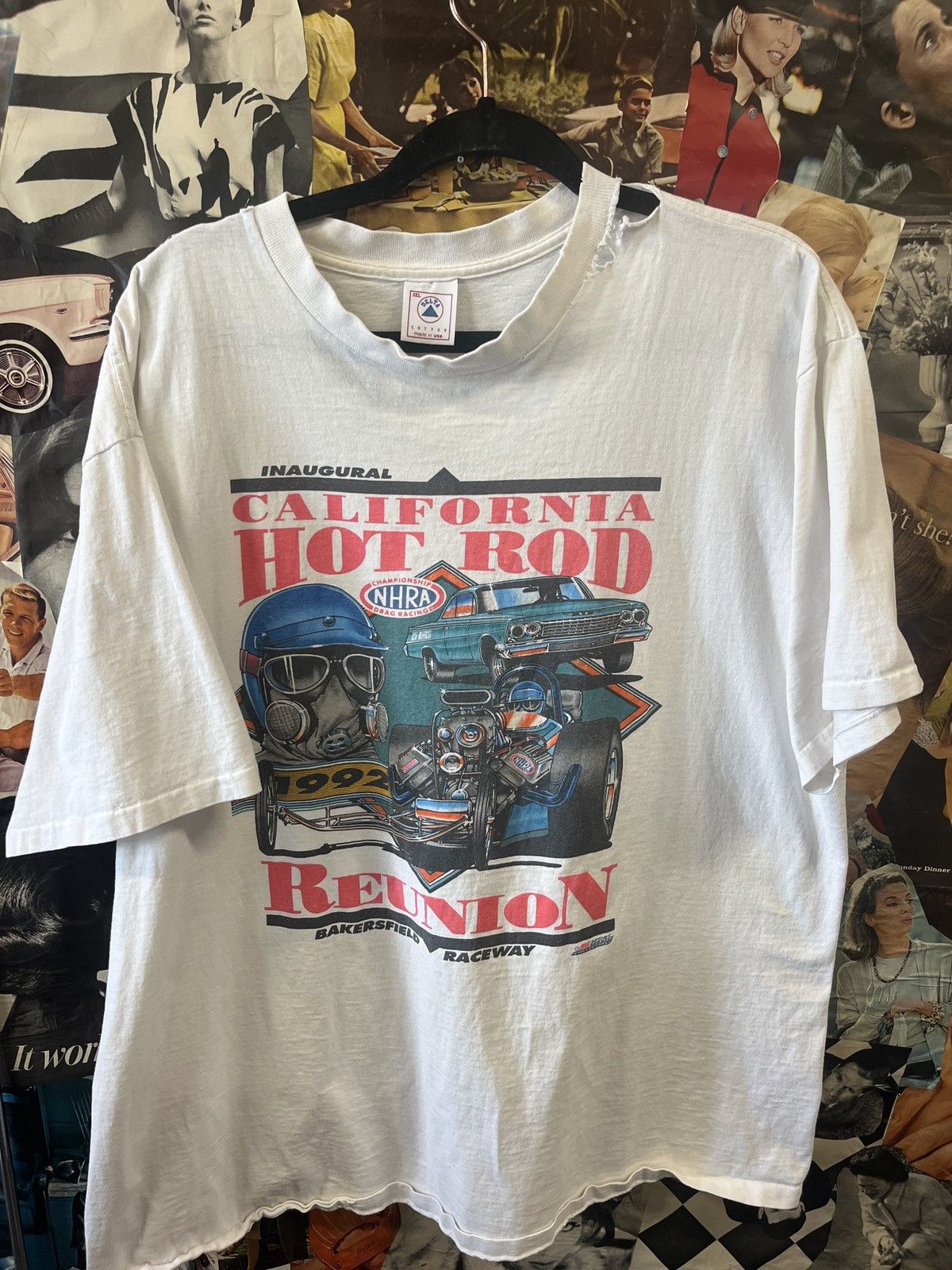 Delta × Vintage Vintage Drag Racing T shirt Size US XXL / EU 58 / 5 - 1 Thumbnail