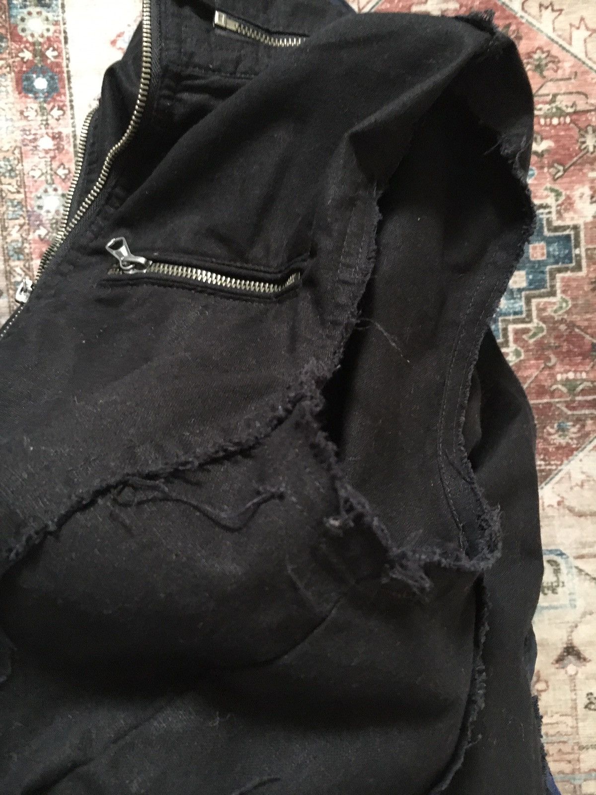 In The Attic In the attic Black Distressed linen Vest Size US L / EU 52-54 / 3 - 6 Thumbnail