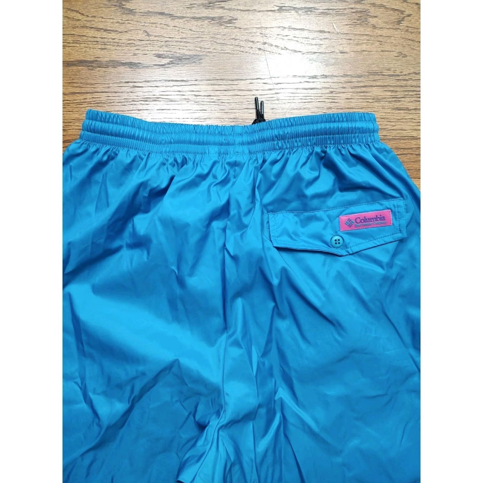 AQUA VINTAGE Columbia Womens Pants Outdoor Hiking Aqua Teal Nylon Wind Snow 90s P... Size 32" / US 10 / IT 46 - 3 Thumbnail