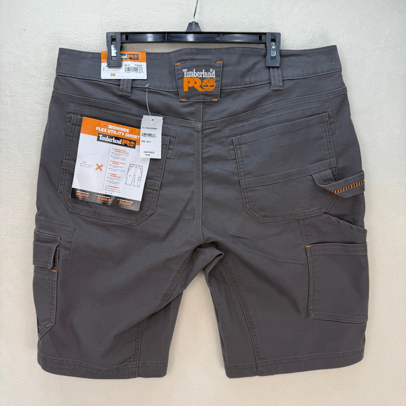 Timberland TIMBERLAND PRO MEN'S 38 IRONHIDE FLEX UTILITY CARGO SHORTS Size US 38 / EU 54 - 3 Thumbnail