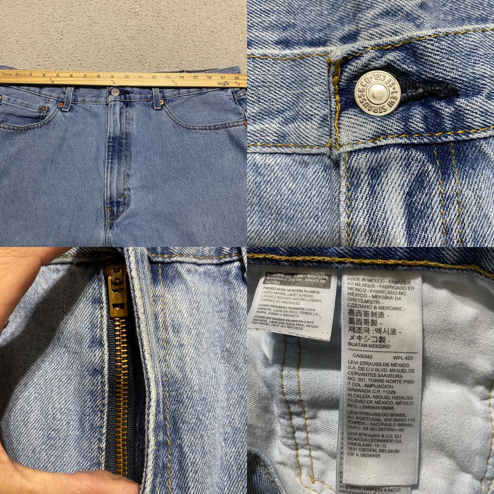 Levi's Levi's 550 Jeans Mens 38x30 Blue Denim Straight Leg Relaxed Fit Size US 38 / EU 54 - 8 Thumbnail