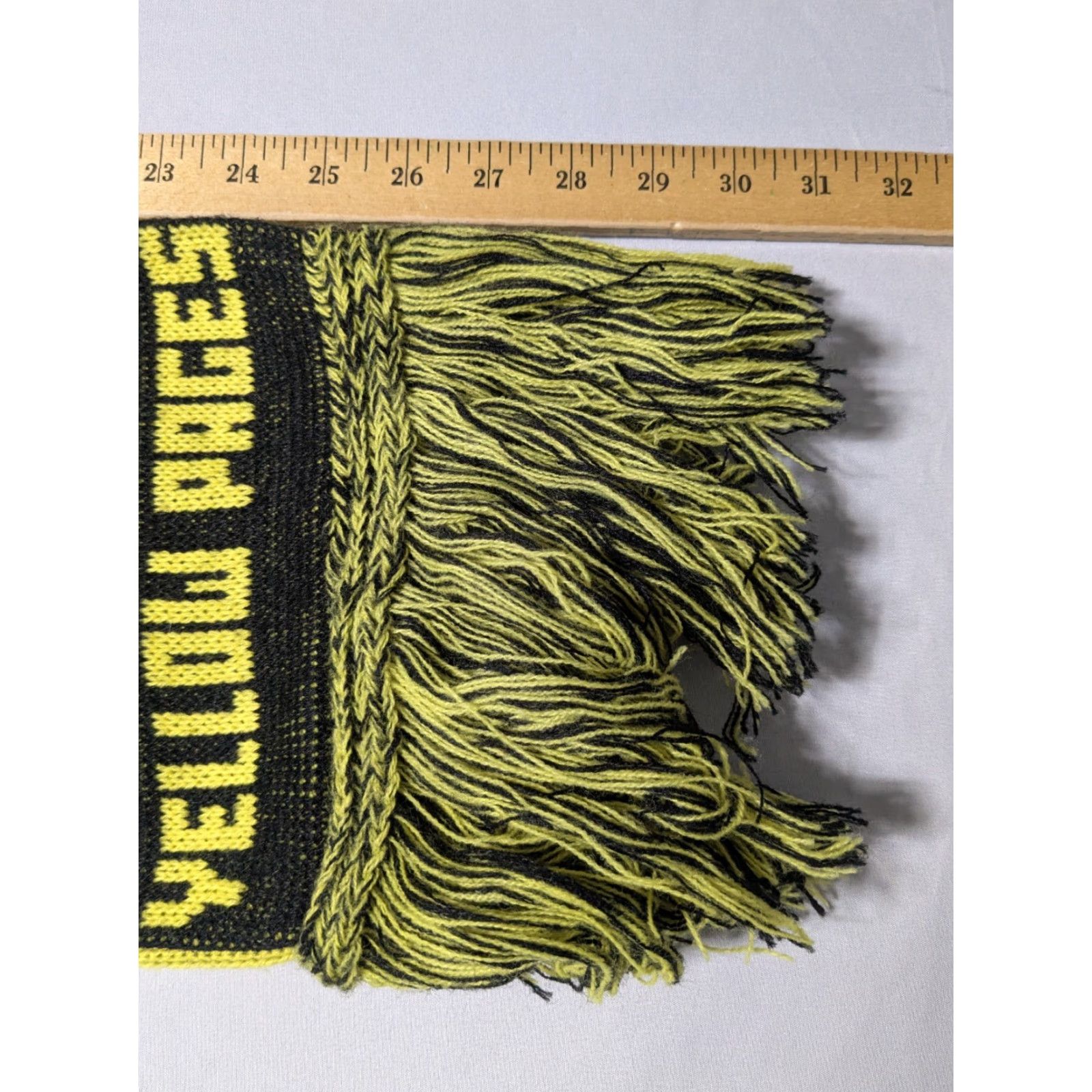 Vintage VTG THE YELLOW PAGES Let Your Fingers Do the Walking Scarf Scarf Adult Unisex Yellow 50" Fringe 62" Vintage The Yellow Pages Size ONE SIZE - 7 Thumbnail