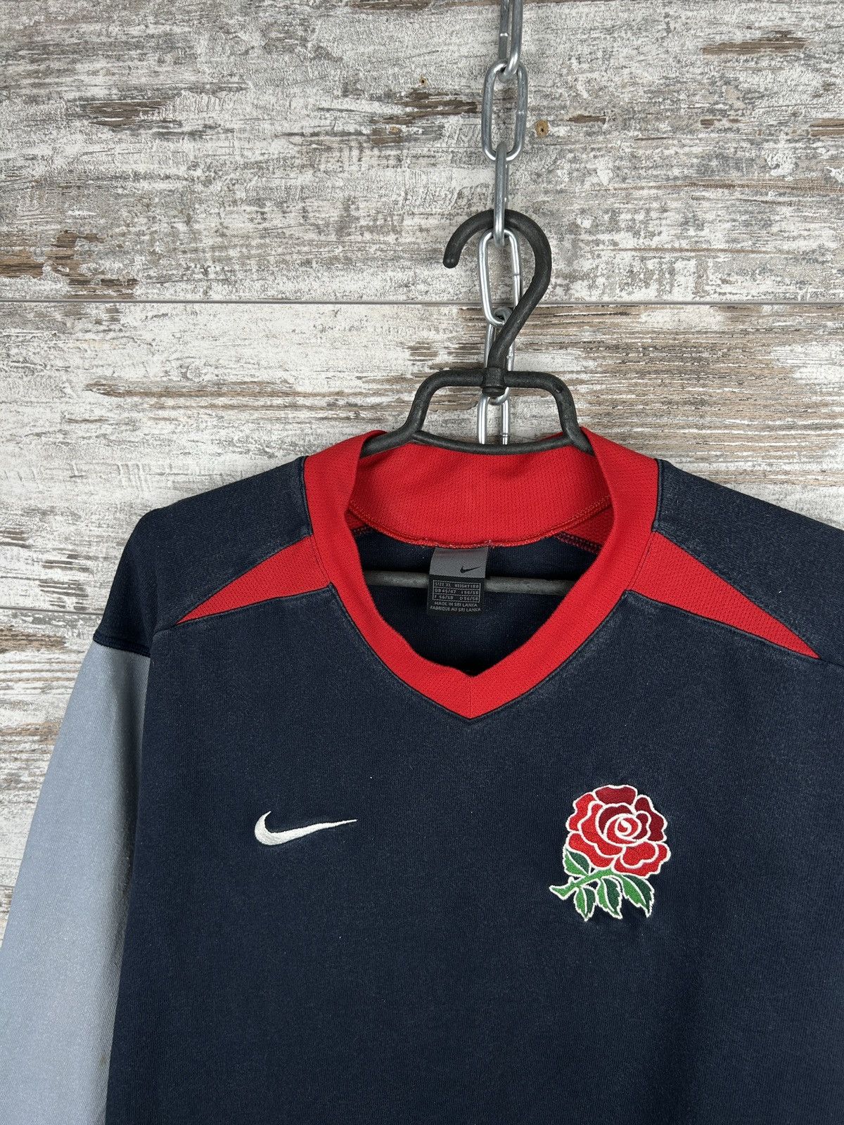 Nike × Vintage Mens Vintage Distressed Nike England Rugby Sweatshirt swoosh Size US XL / EU 56 / 4 - 4 Thumbnail