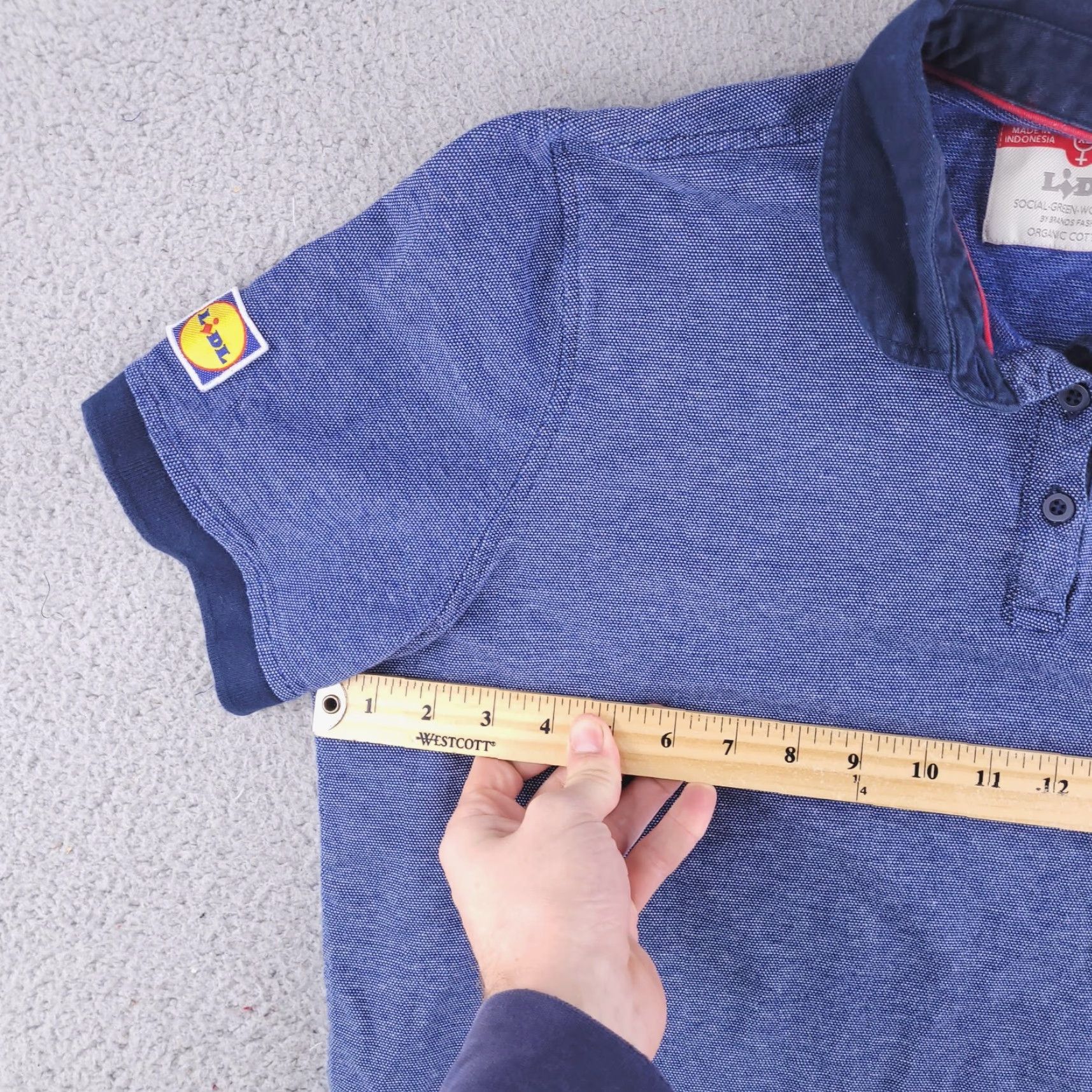 Vintage LIDL Polo Shirt Mens Medium Blue Size US M / EU 48-50 / 2 - 5 Thumbnail