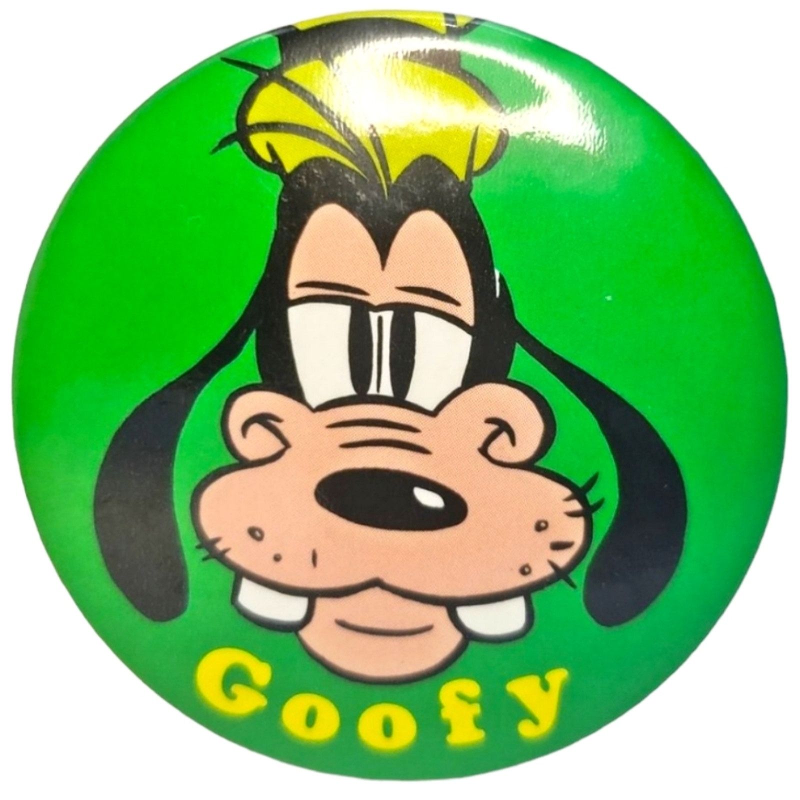 Disney Vintage 1980s Disney Goofy Green & Yellow Pinback Button Size ONE SIZE - 1 Thumbnail