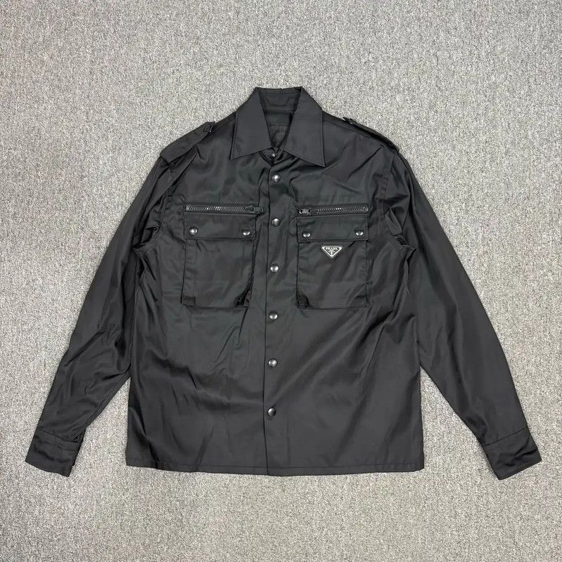 Prada Prada Black Nylon Long Sleeve Men's Shirt Size US S / EU 44-46 / 1 - 1 Thumbnail