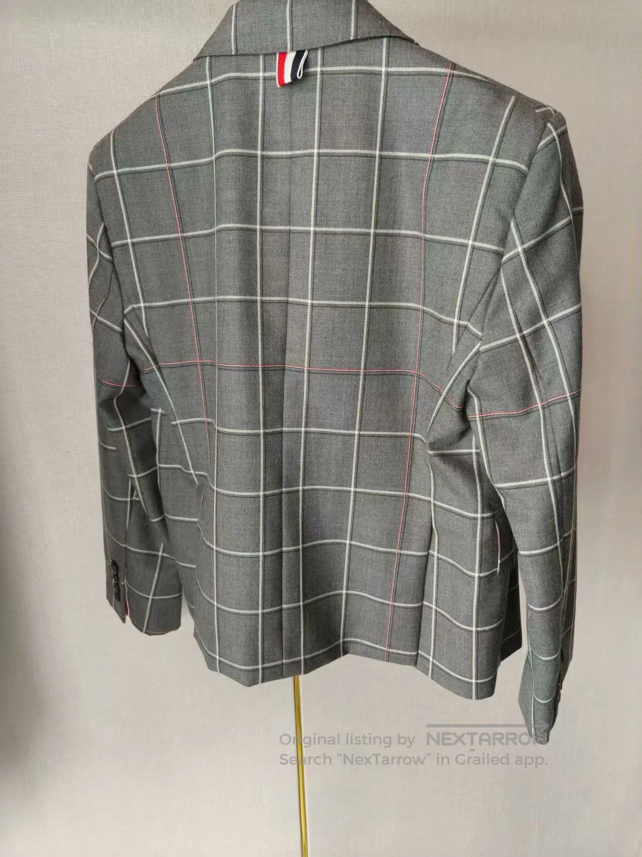 Thom Browne Gray Plaid Single Button Blazer. Size US M / EU 48-50 / 2 - 2 Thumbnail