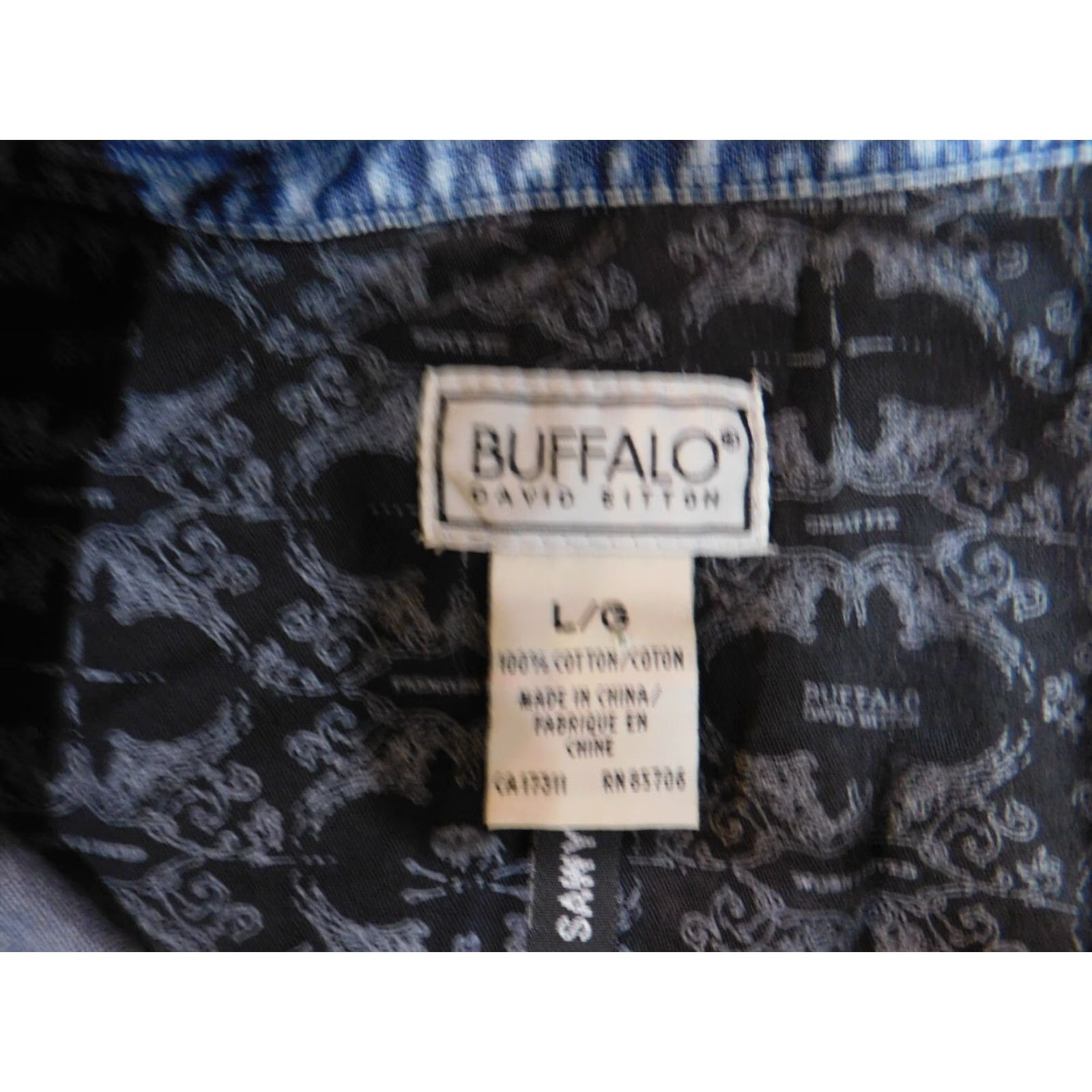 Buffalo David Bitton Buffalo by David Bitton Shirt Mens Denim Blue Large Button-Up Collared Long Sleeve Denim Cotton Slimming Regular Size US L / EU 52-54 / 3 - 4 Thumbnail