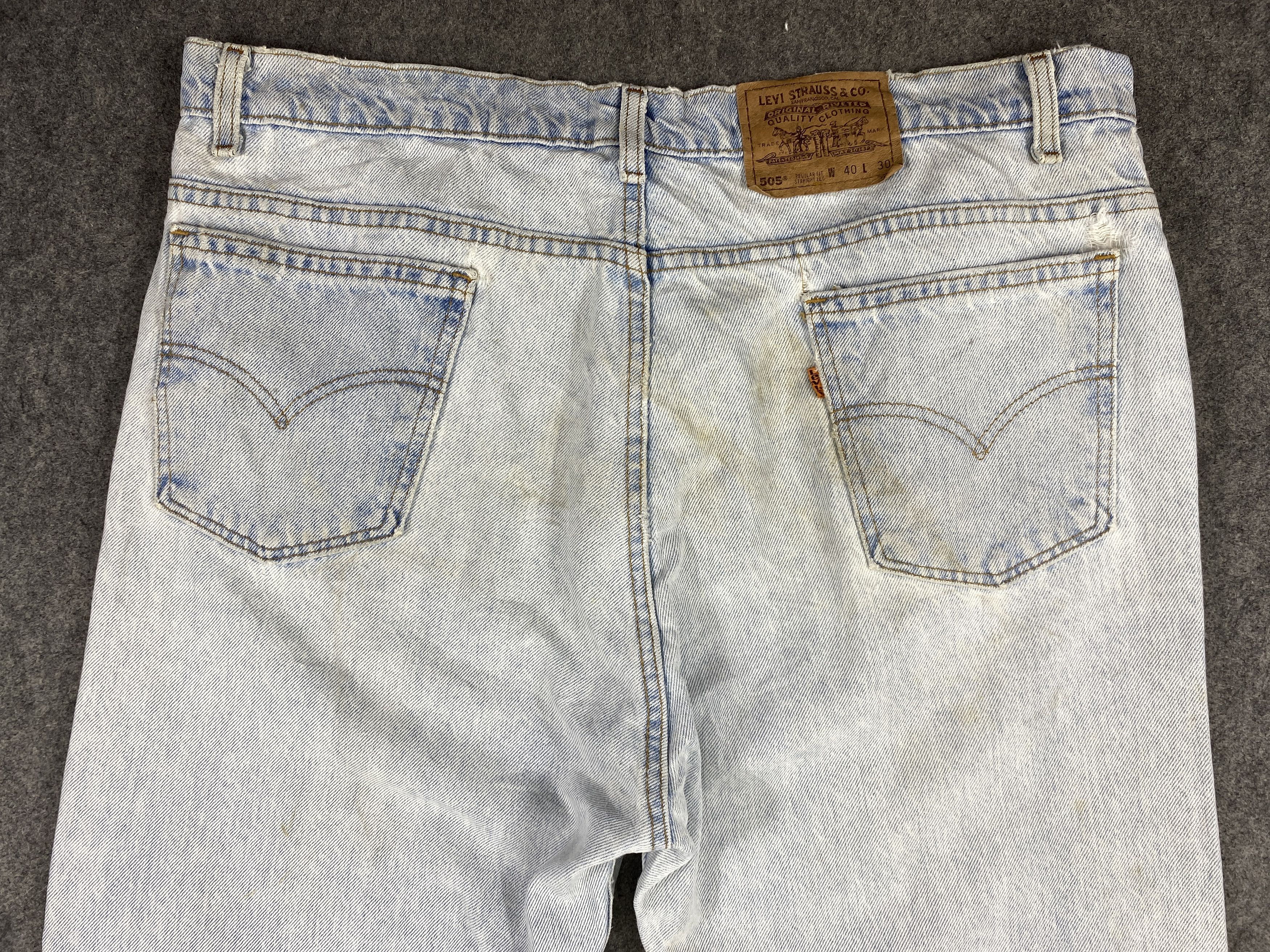 Levi's 90's Light Blue Wash Vintage Levi's 505 USA 39x30.5 -JN1719 Size US 39 - 4 Thumbnail