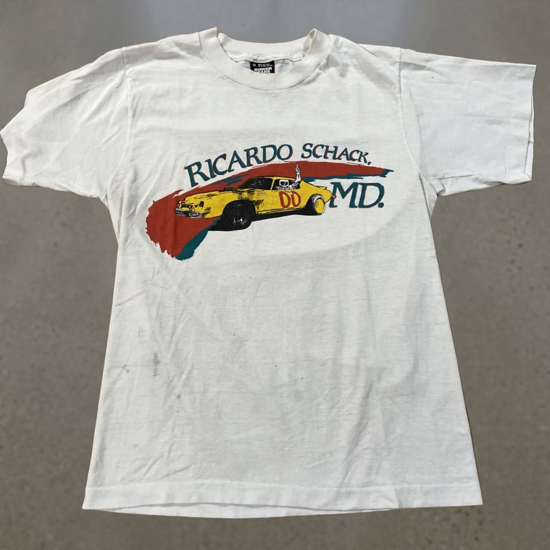 Vintage VINTAGE 90's Screenstars Race Car Shirt Mens Short Sleeve T-Shirt White Size M Cars 90s Theme Funny Trust Me Im A Real Doctor Size US M / EU 48-50 / 2 - 1 Thumbnail
