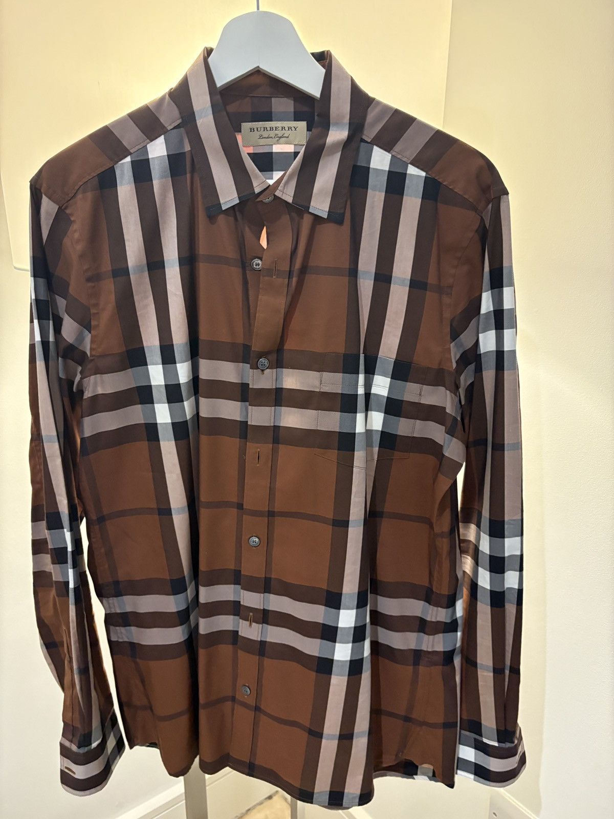 Burberry Burberry brown checked long sleeve shirt Size US M / EU 48-50 / 2 - 2 Thumbnail