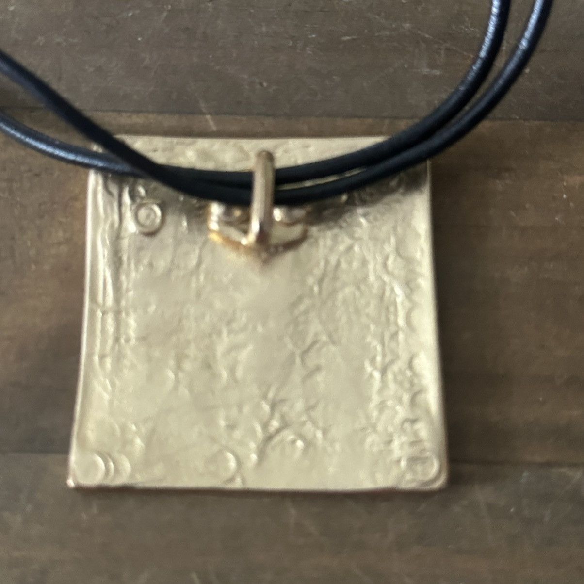 Vintage Vintage Athens Protasis gold square pendant cord necklace Size ONE SIZE - 4 Thumbnail