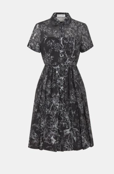 Dior o1w1db10924 Jardin D'Hiver Cotton Dress in Black Size S / US 4 / IT 40 - 1 Thumbnail