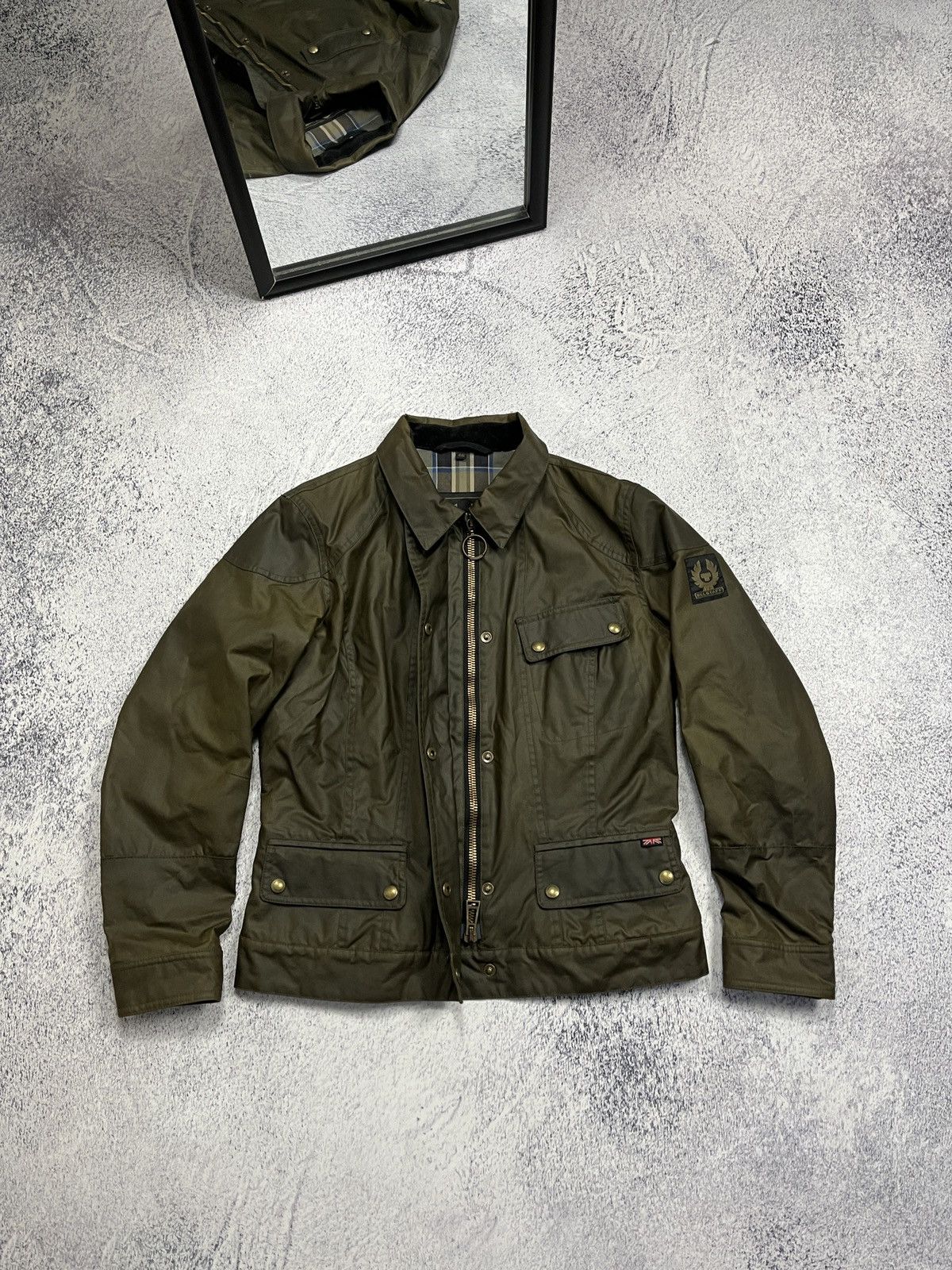 Belstaff × Vintage Belstaff Moto Waxed Women’s Plaid Jacket Cropped Biker Rare Size L / US 10 / IT 46 - 8 Thumbnail