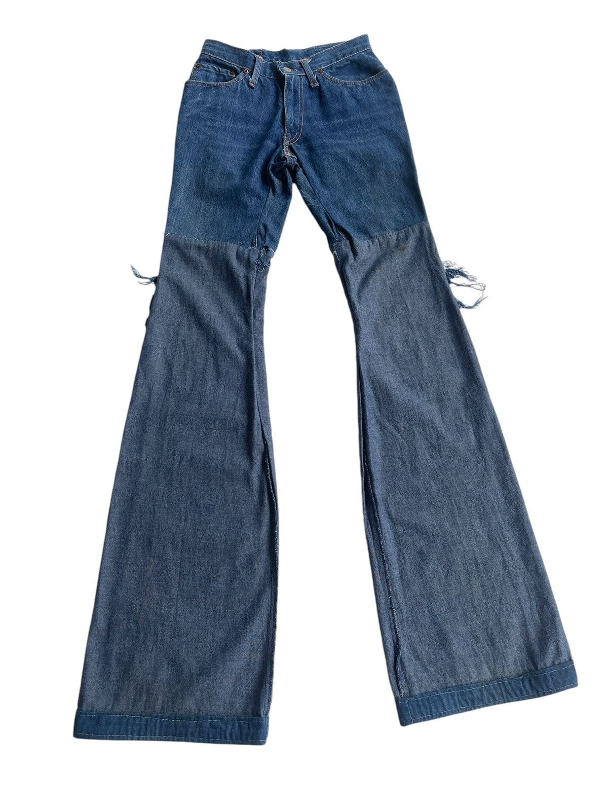 If Six Was Nine PICK‼️ Vintage Blue Born USA Remake Patchwork Flare Jeans Size 24" / US 00 / IT 34 - 6 Thumbnail