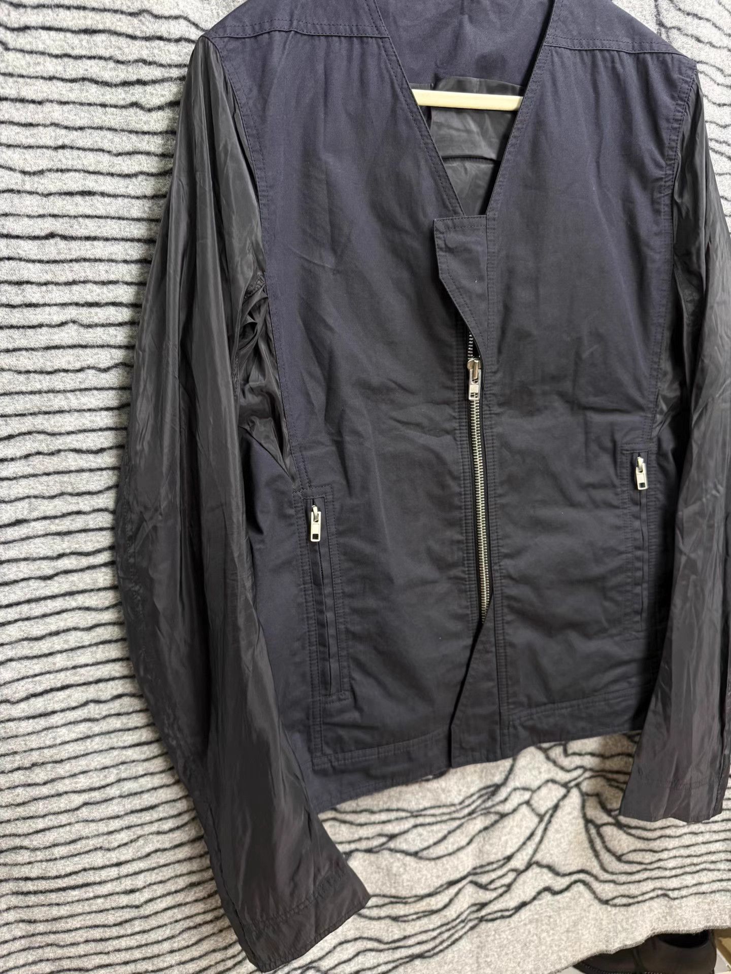 Rick Owens Rick Owens Mesh & Leather Panel Collarless Jacket K20 Size US L / EU 52-54 / 3 - 3 Thumbnail