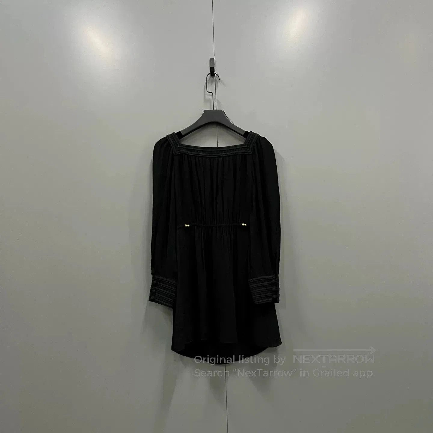 Saint Laurent Paris Saint Laurent Black Square Neck Dress. Size S / US 4 / IT 40 - 2 Thumbnail