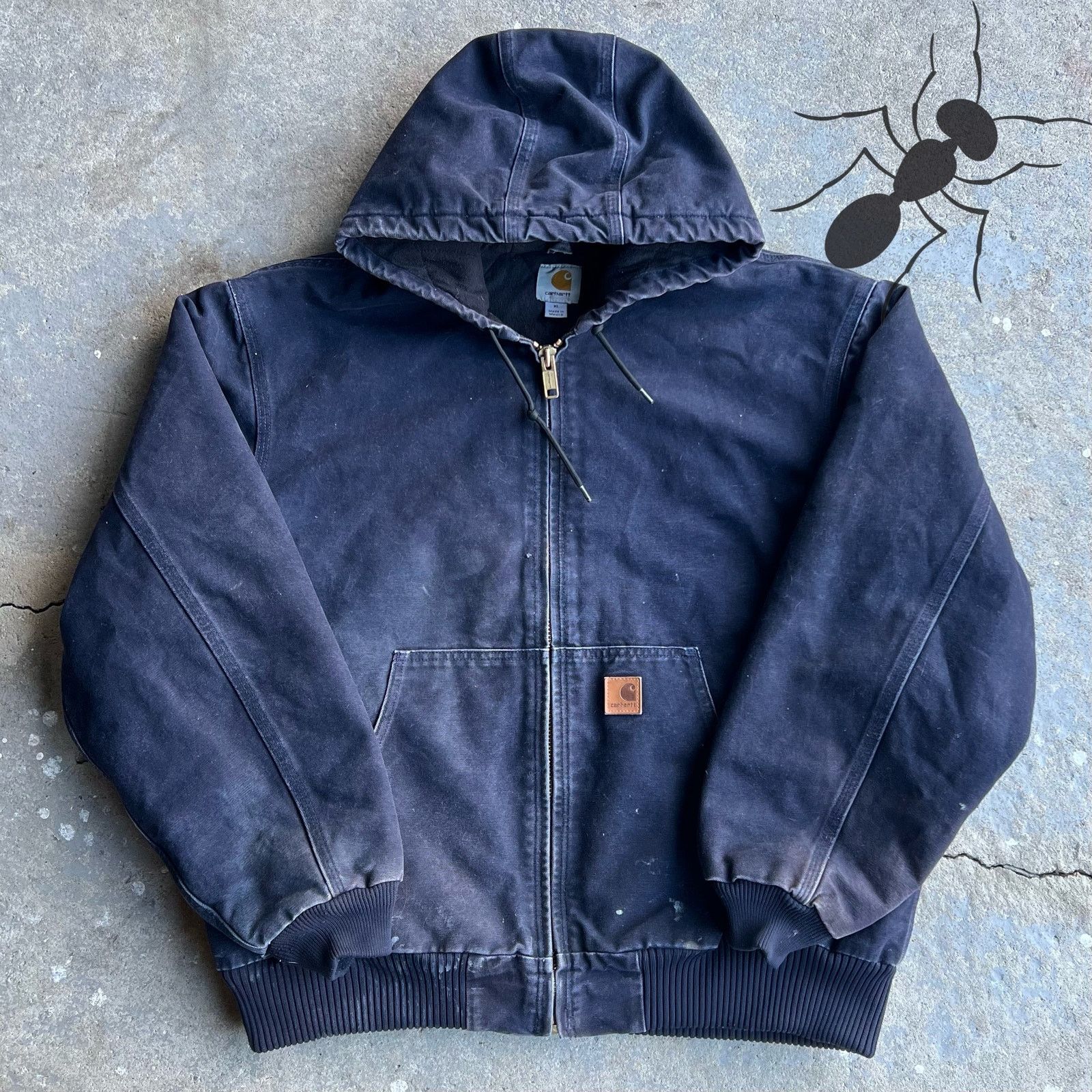 Carhartt × Streetwear × Vintage Vintage y2k navy blue j130 MDT 