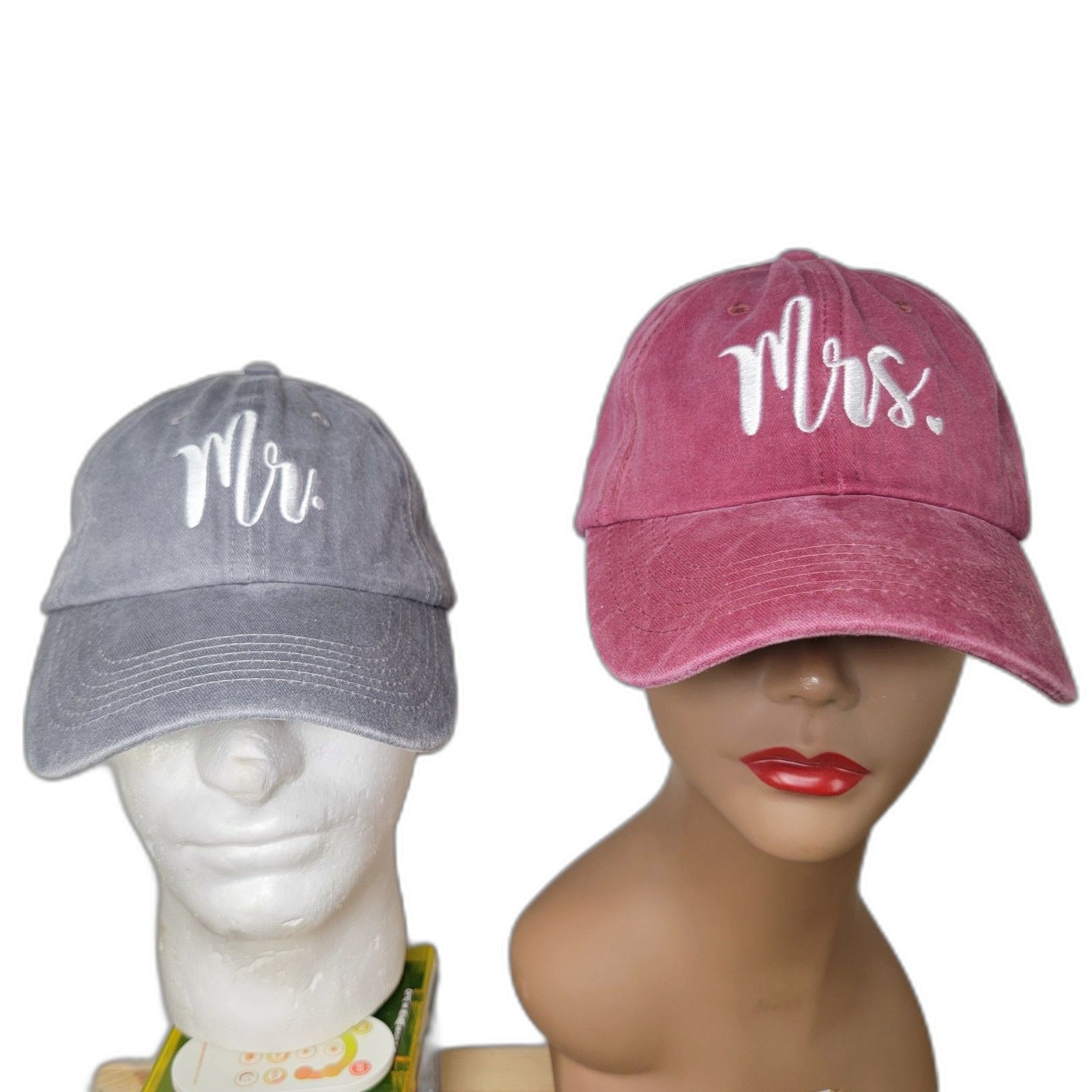 Other Set of 2 "Mr. & Mrs." Adjustable Ball Caps / Hats Size ONE SIZE - 1 Thumbnail