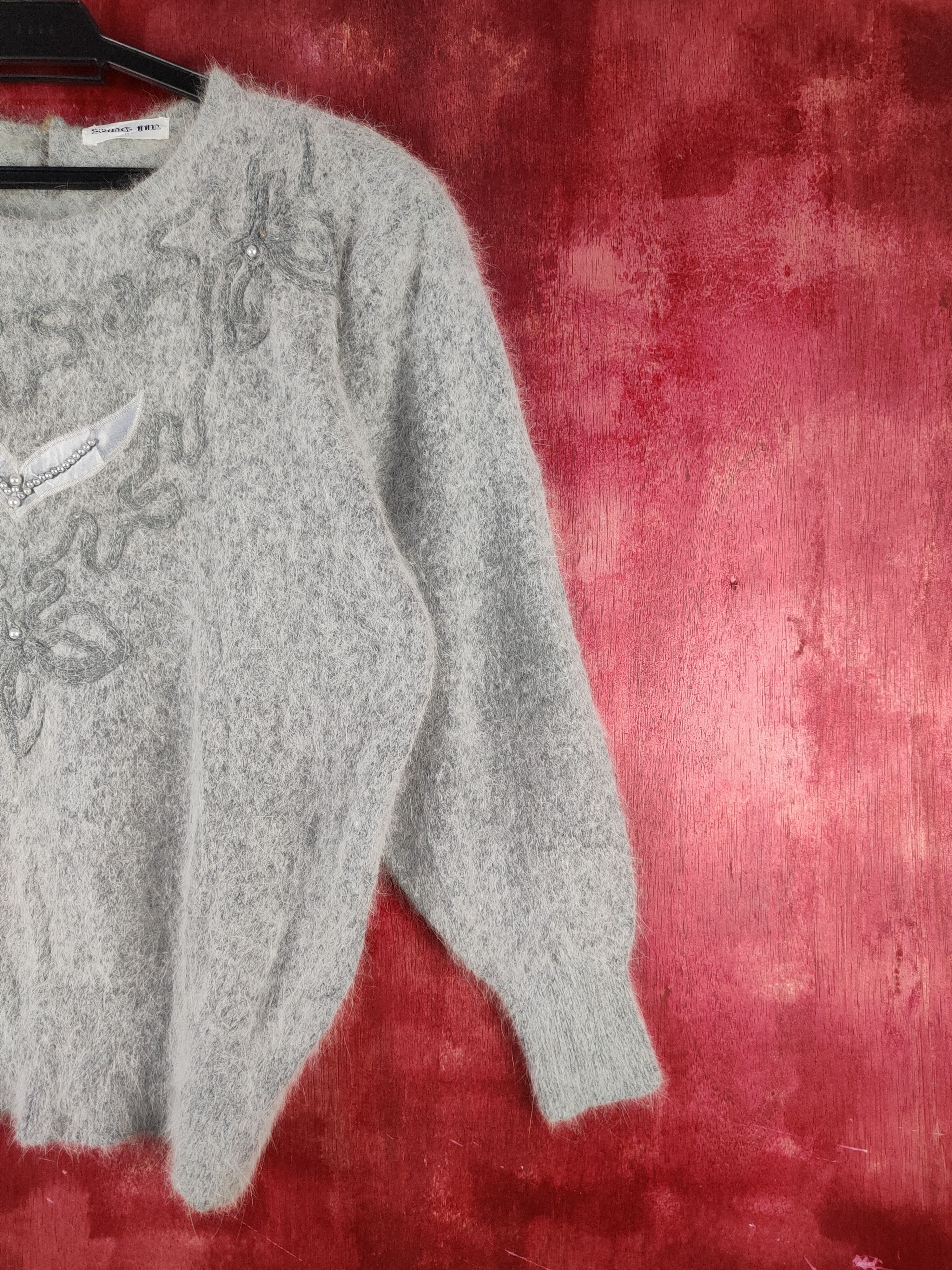 Homespun Knitwear × Japanese Brand × Vintage Sado Im Gray Shag Shaggy Fur Mohair Knitwear #S2104 Size S / US 4 / IT 40 - 5 Thumbnail