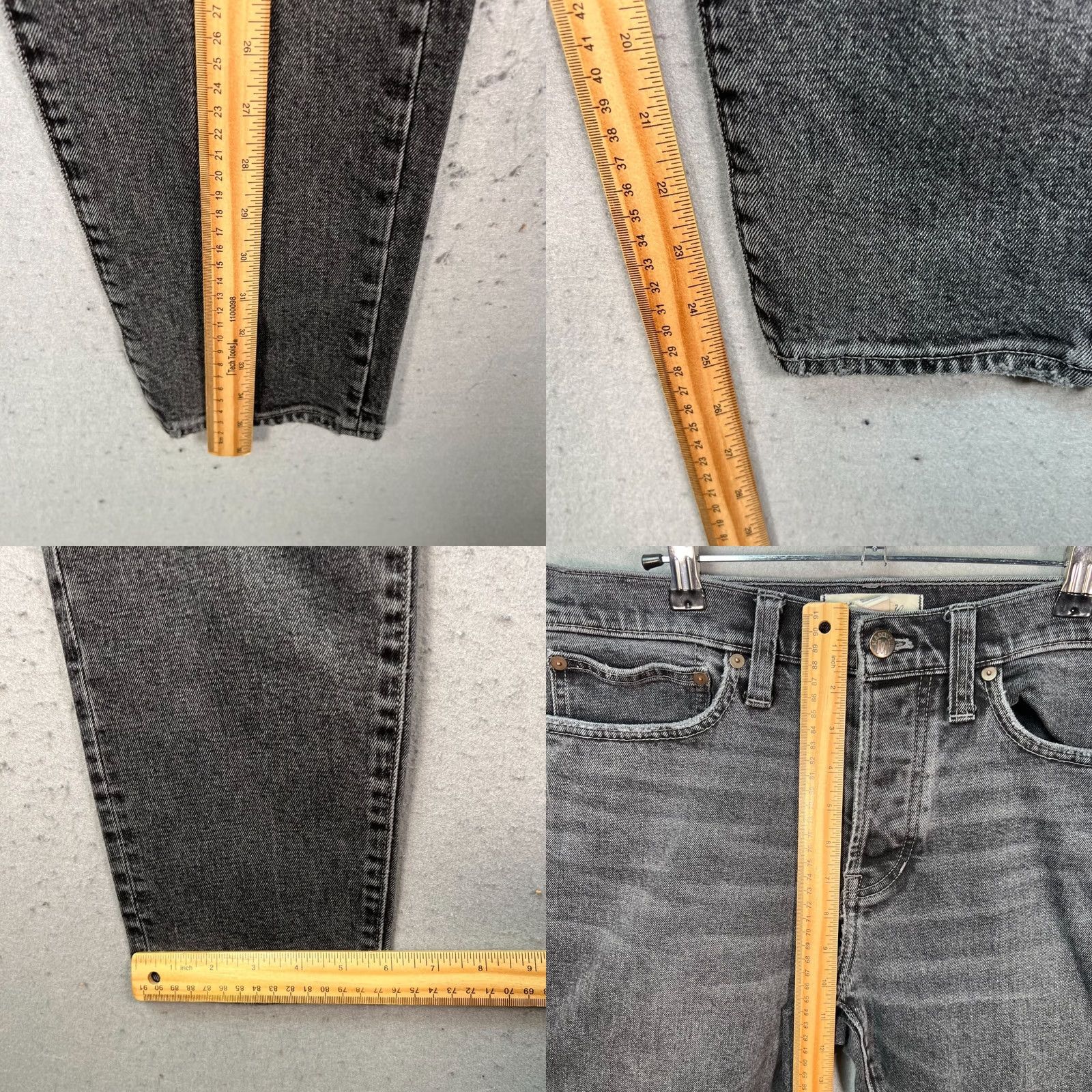 Madewell Madewell Jeans Regular 31x26 Black Stretch Denim Logo 5-Pocket Relaxed Taper Mens Jeans Size US 31 - 8 Thumbnail