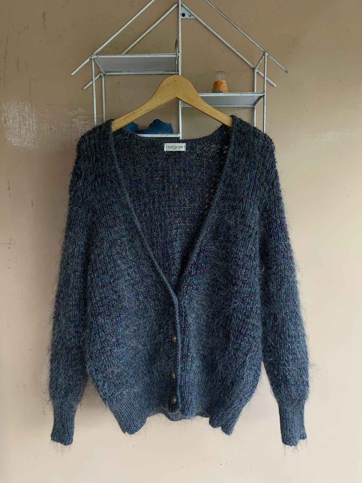 Japanese Brand 💸BINDINGOFFER💸Japanese Fur Mohair Cardigan Avantgarde Styled Size US L / EU 52-54 / 3 - 1 Thumbnail