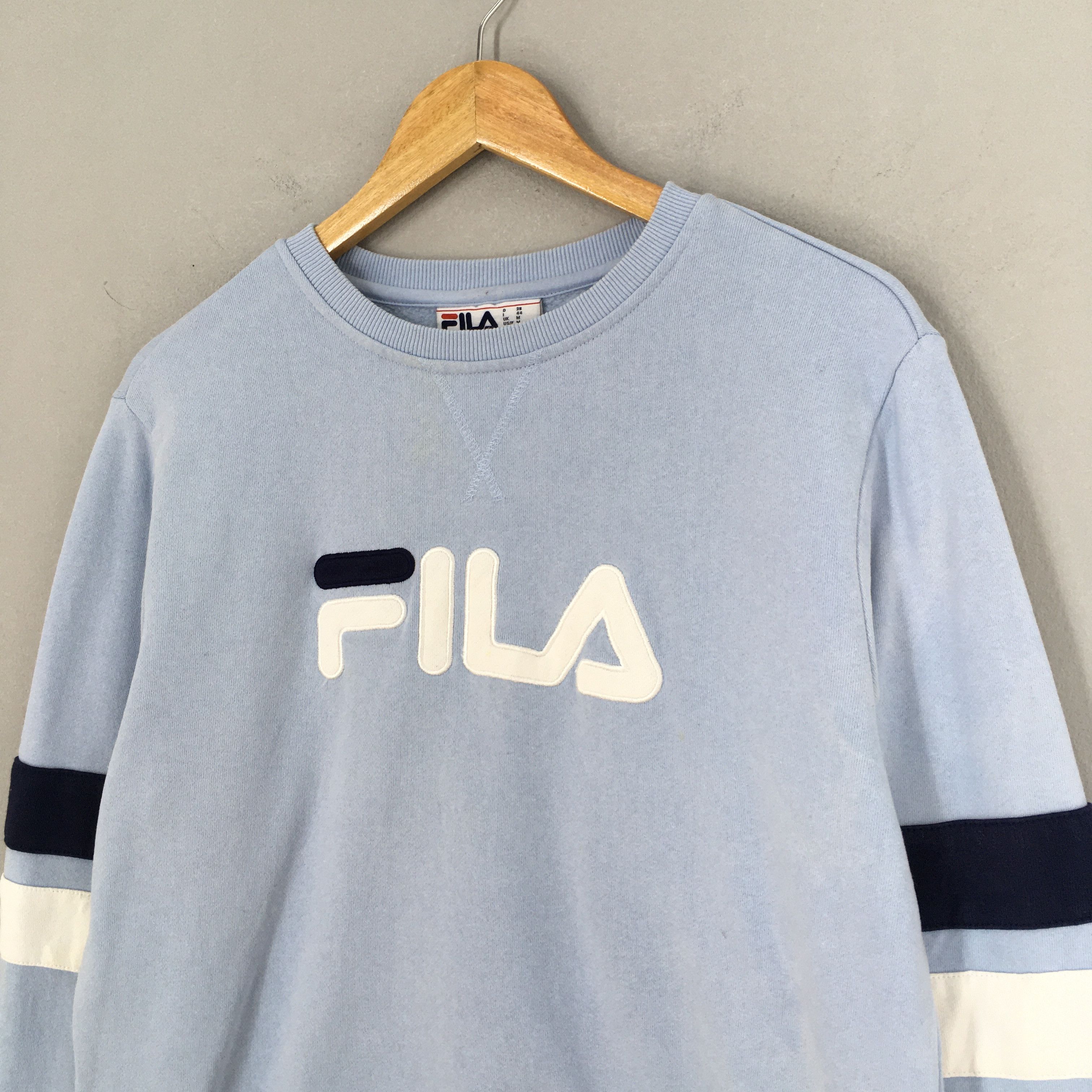 Fila × Vintage Vintage Fila Italia Light Blue Sweatshirt Medium Size US M / EU 48-50 / 2 - 3 Thumbnail