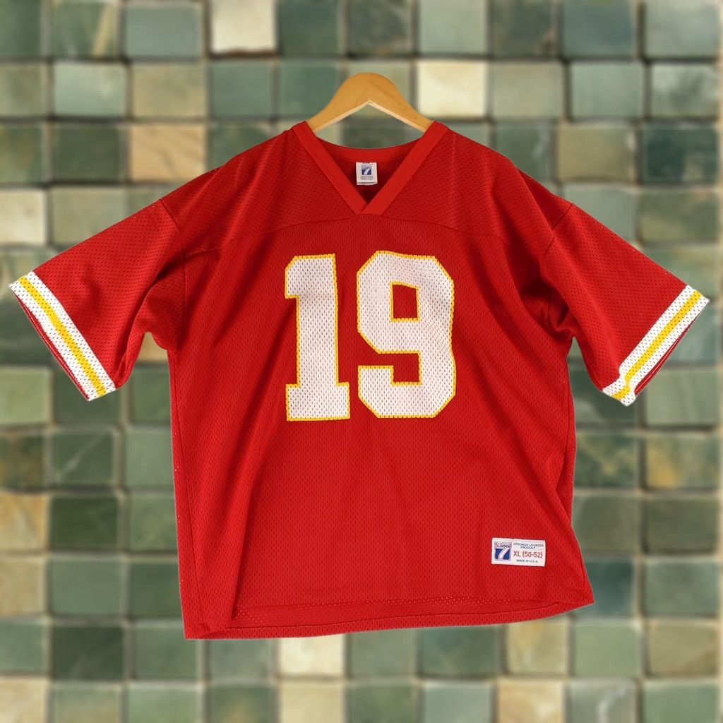 Logo 7 VINTAGE Kansas City Chiefs Jersey 19 Joe Montana 90s Logo 7 Red Mens XL Size US XL / EU 56 / 4 - 1 Thumbnail