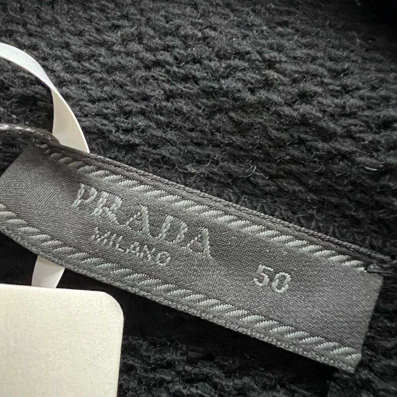 Prada Prada Black front logo printed knitted hoodie 2502-Nextarro Size US M / EU 48-50 / 2 - 4 Thumbnail