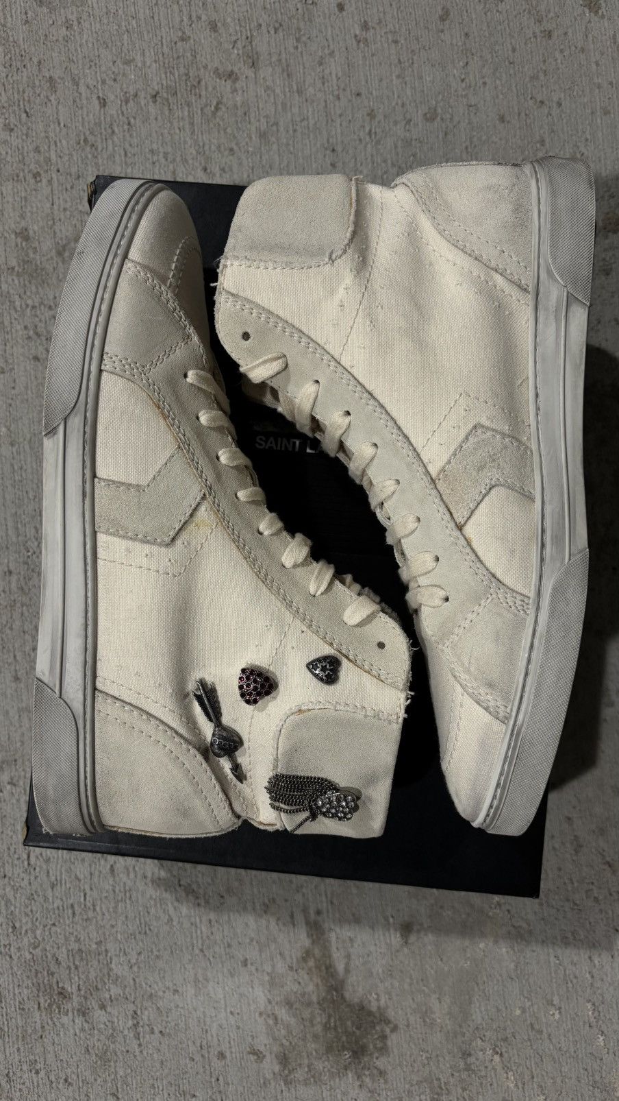 Saint Laurent Paris Saint Laurent Paris “Smoking Forever” High Top Sneaker Size US 11 / EU 44 - 4 Thumbnail