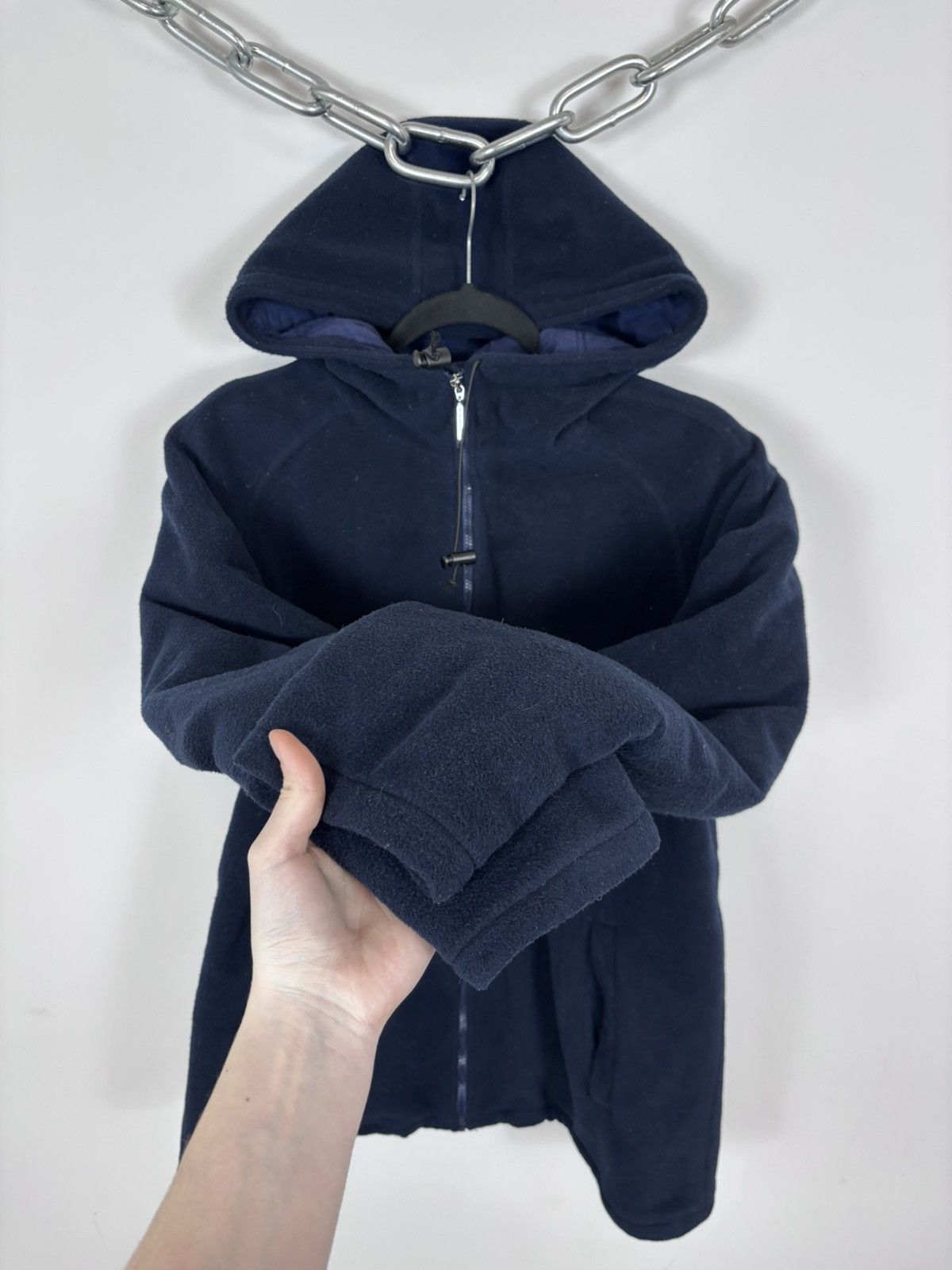 Valentino Vintage Valentino Sport Women’s Navy Blue Hooded Jacket Size S / US 4 / IT 40 - 10 Thumbnail