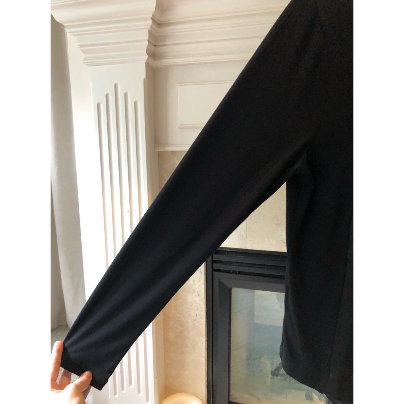 Other August Silk Women’s Black Elegant Ruffle Front Hidden Zip Up Size L / US 10 / IT 46 - 3 Thumbnail