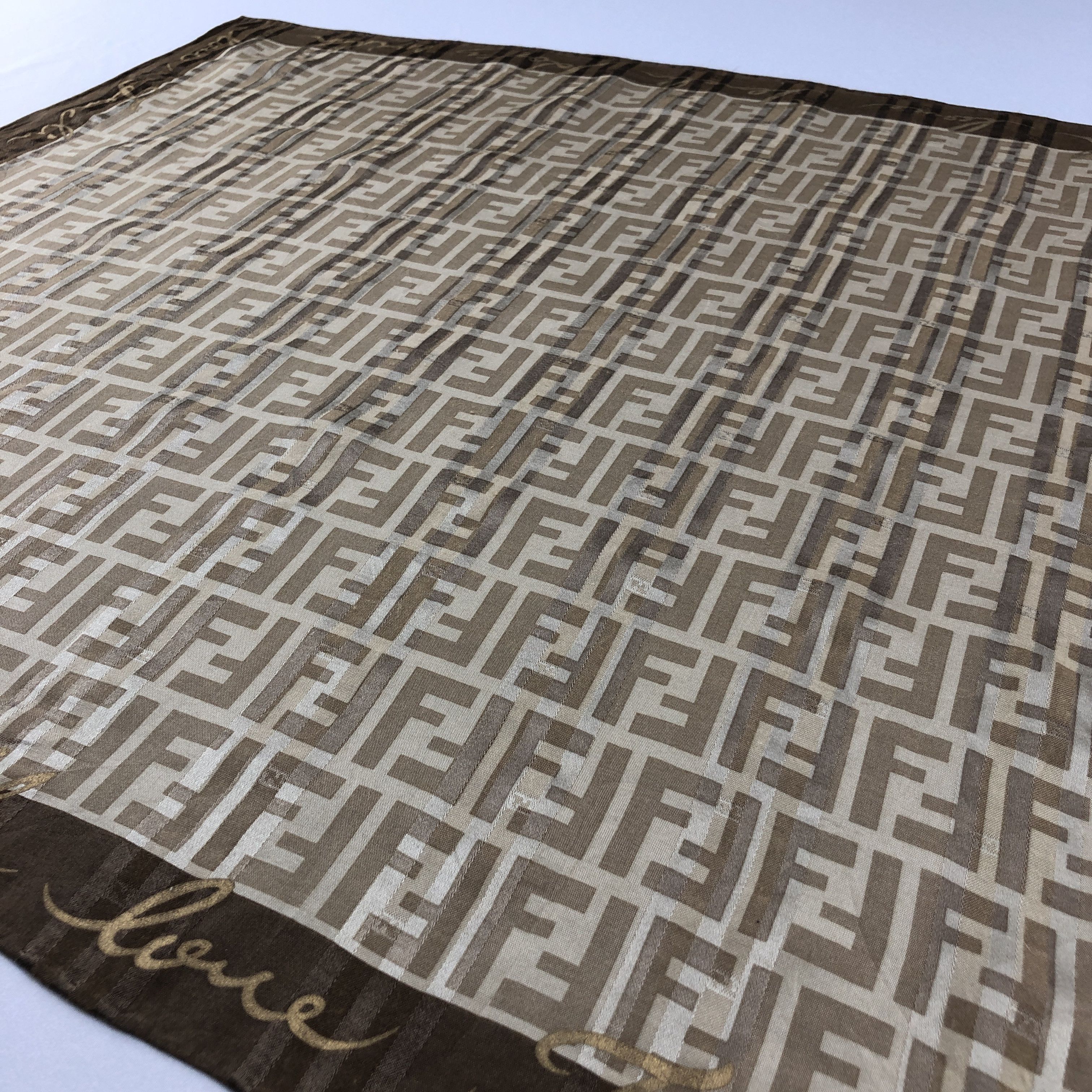 Japanese Brand Fendi Monogram FF Handkerchief Neckerchief Bandana H3206 Size ONE SIZE - 2 Thumbnail