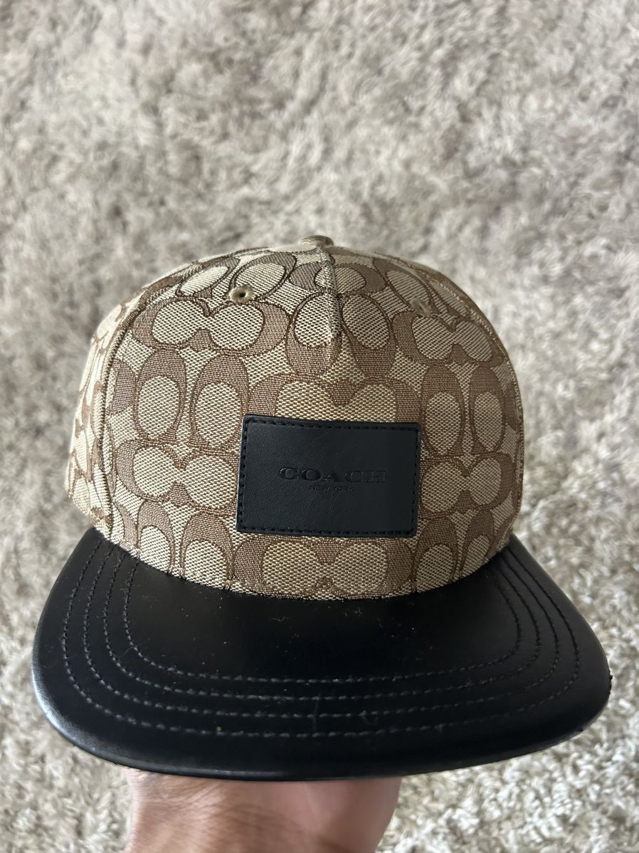 image of Coach Flat Brim Cap in Black/Brown, Men's