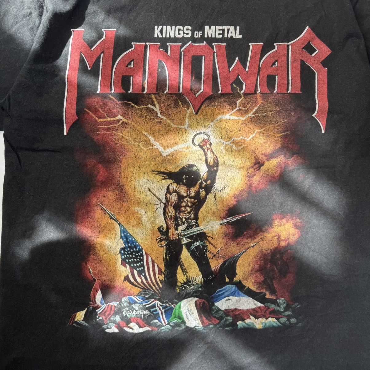 Band Tees Vintage Manowar 1994 World Tour Kings Of Metal Size US XL / EU 56 / 4 - 4 Thumbnail