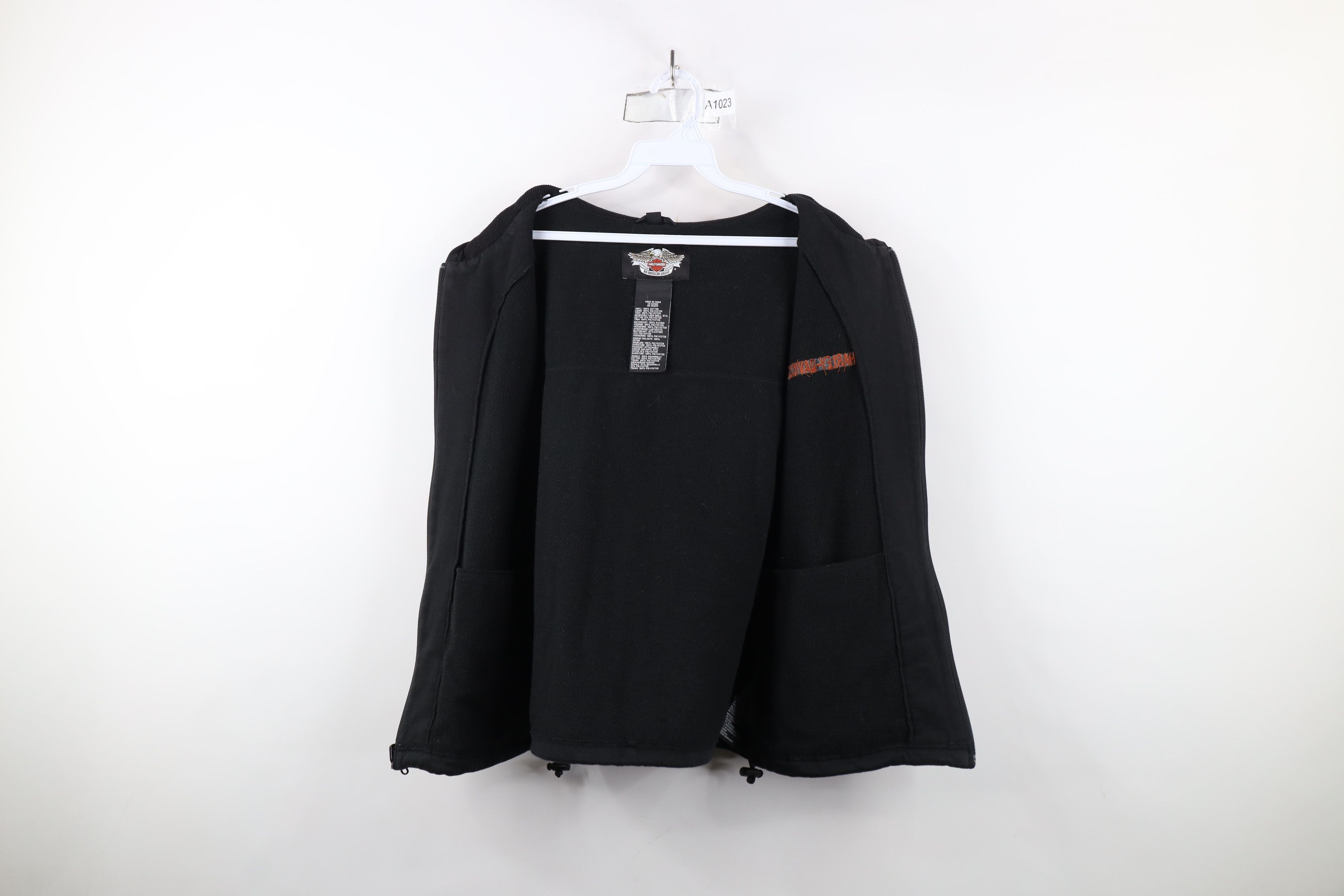 Harley Davidson × Vintage Vintage Harley Davidson Spell Out Sleeveless Full Zip Hoodie Size US L / EU 52-54 / 3 - 10 Thumbnail