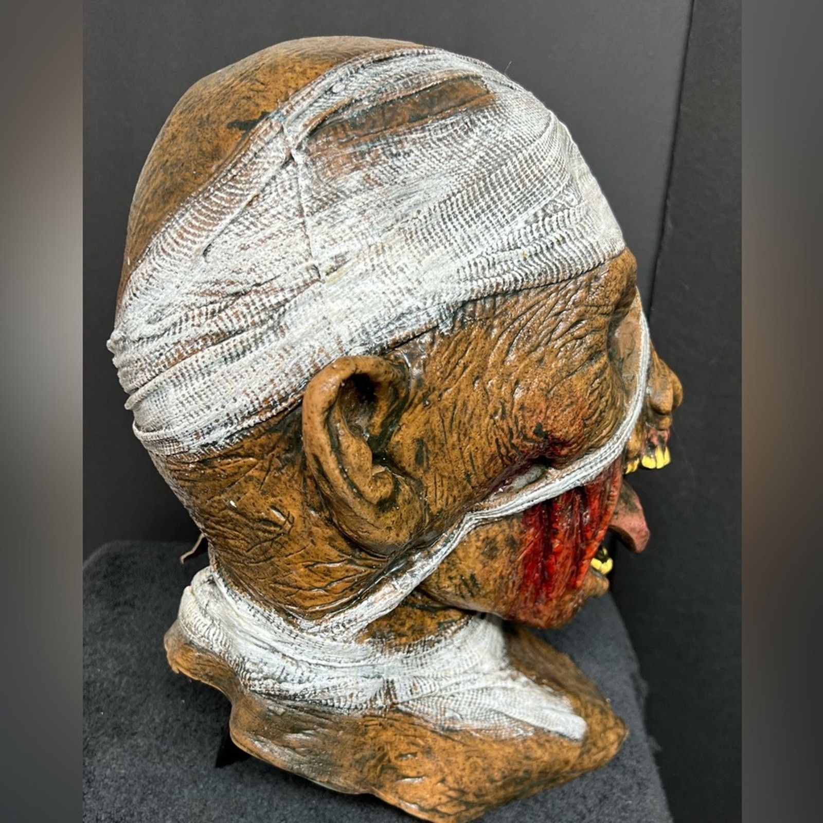 Vintage Halloween Mummy Rubber Latex Mask Caretas zombie PERFECT! Size ONE SIZE - 4 Thumbnail